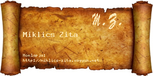Miklics Zita névjegykártya